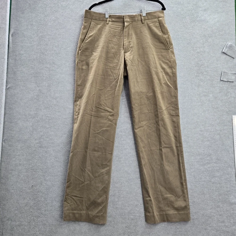 Banana Republic Men‎ Pants 33X32 Brown Straight Dress Chino Mid Rise Pockets